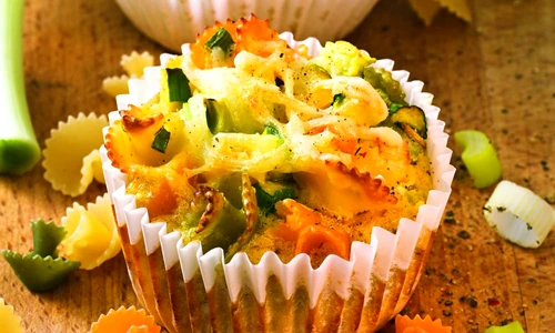 Savoury pasta and leek muffins jpeg