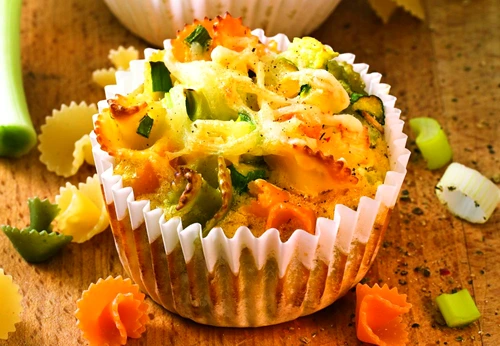 Savoury pasta and leek muffins jpeg