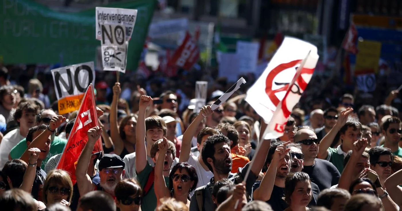 Spaniolii au tot protestat la adresa politicii de austeritate a guvernului de la madrid