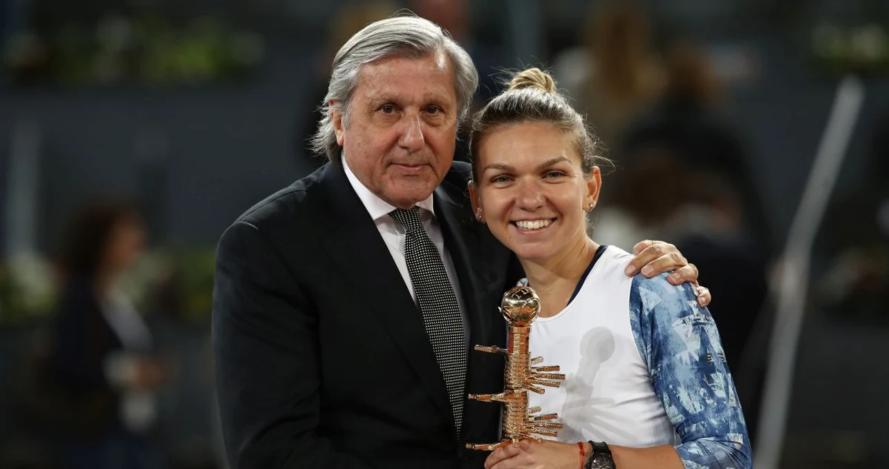 Ilie Năstase și Simona Halep, pe vremea când jucătoarea era în elita tenisului. Foto EPA EFE 
