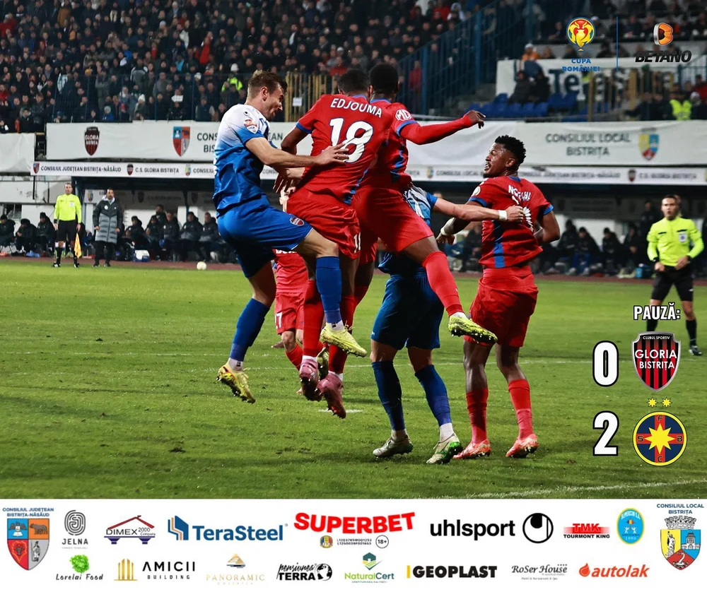 Cupa României la fotbal: FCSB s-a distrat la Bistrița, în ținutul fostului șef al blaturilor