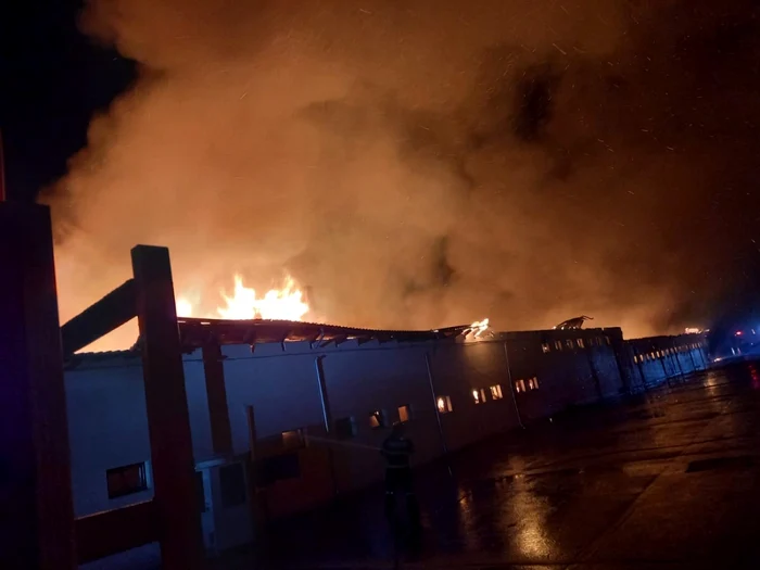 Fabrica d epâine a fost distrusă într-un incendiu FOTO ISU CONSTANTA