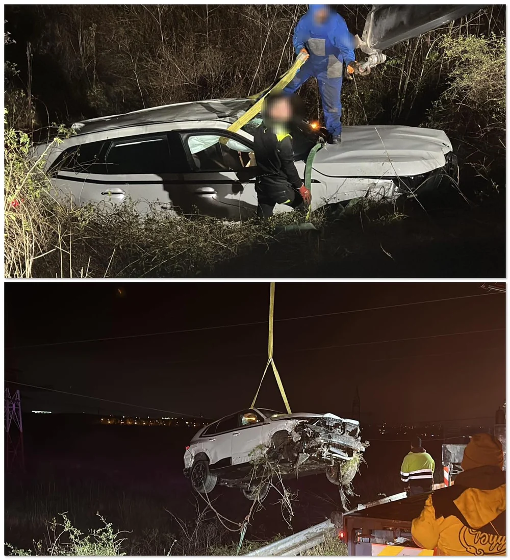 Un șofer și-a făcut praf BMW-ul de peste 100.000 de euro la câteva minute după ce l-a cumpărat: s-a răsturnat între Galați și Brăila