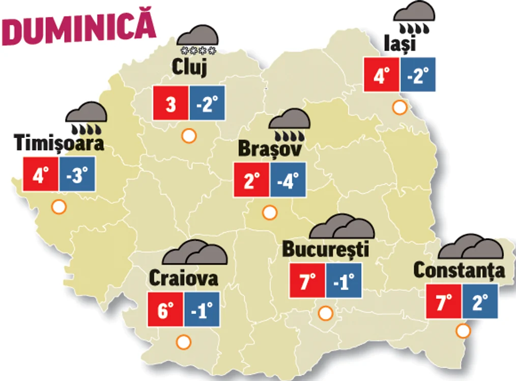 Prognoza meteo 29 noiembrie anunță că și astăzi vom avea parte de precipitații