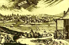 Bucureștii în secolul al XVII-lea, litografie de epocă