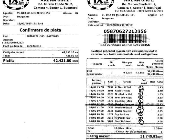 O vâlceancă a câştigat aproape 20 000 de euro după ce a cumpărat un bilet de doar 2 lei la pariuri sportive