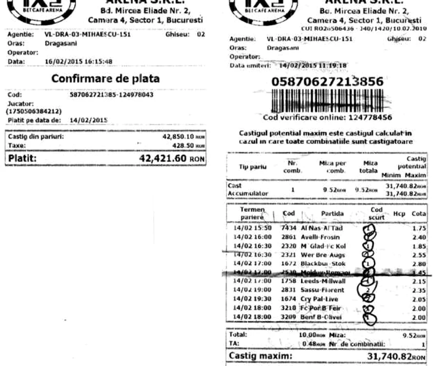 O vâlceancă a câştigat aproape 20 000 de euro după ce a cumpărat un bilet de doar 2 lei la pariuri sportive