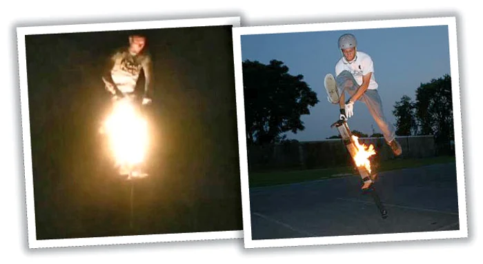 Îşi dă foc pentru a semăna cu Torţa Umană din „Cei 4 Fantastici”