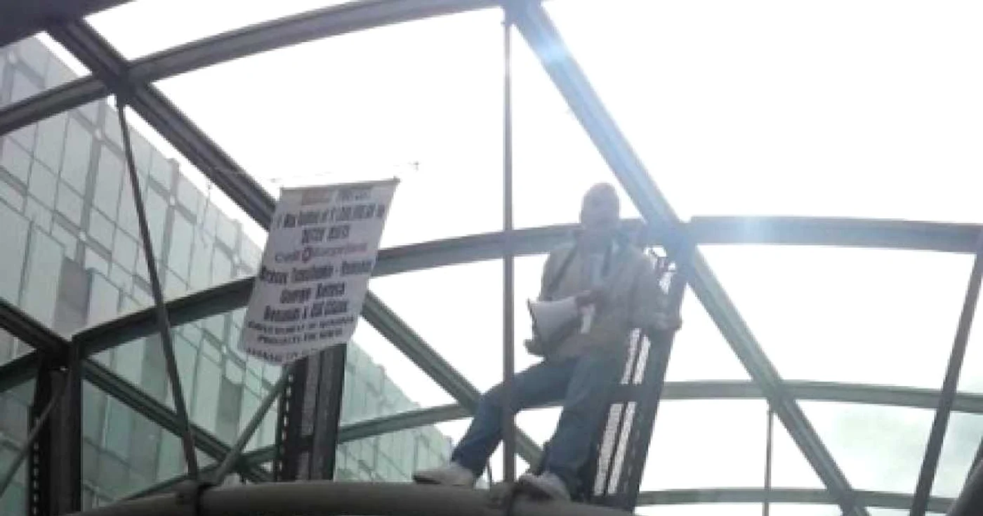 Protest pe Gara din Luxemburg. 