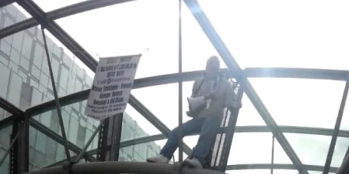 Protest pe Gara din Luxemburg.