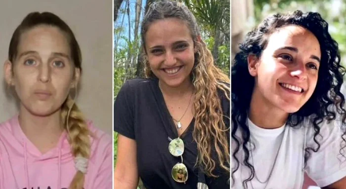 Doron Steinbrecher, Romi Gonen, Emily Damari- ostatice eliberate/ FOTO:X/@AvivaKlompas