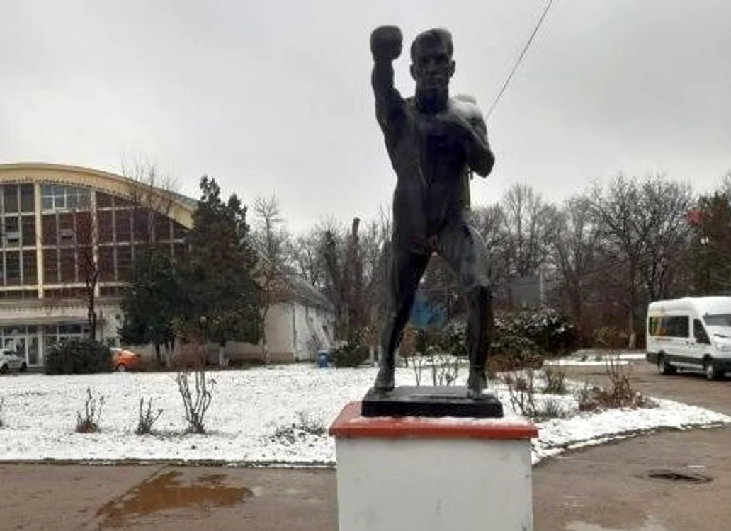 Statuia lui Nicolae Linca din Complexul Sportiv Floreasca FOTO dcnews
