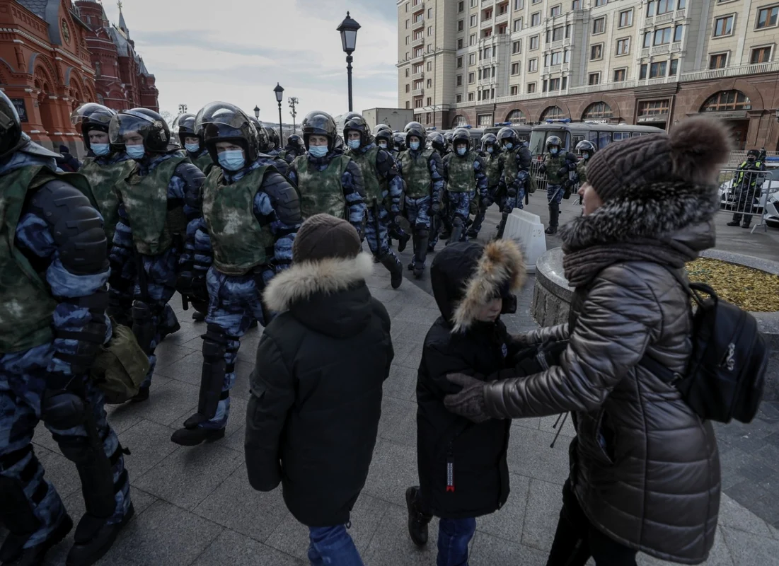 Proteste Moscova împotriva războiului din Ucraina. FOTO EPA-EFE