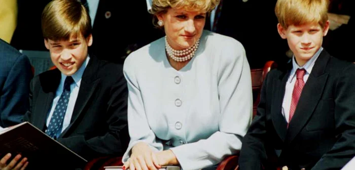 Prinţesa Diana, alături de fiii săi William (în deapta ei) şi Harry FOTO  Guliver/ Getty Images