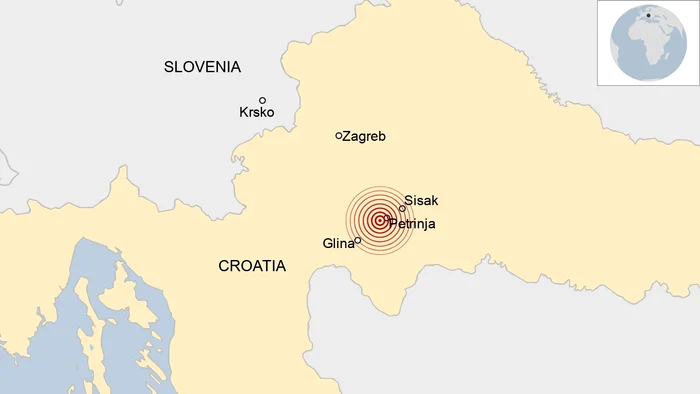 Orașul Petrinja a fost cel mai afectat de seism