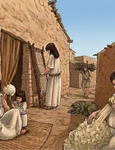 Ilustrație reprezentând prelucrarea textilelor în Epoca Bronzului, așa cum este documentată la Cabezo Redondo (© Desen de J. A. López Padilla)