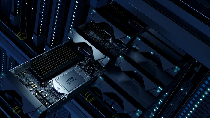 Server cu procesor AMD EPYC.