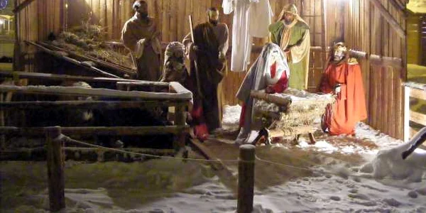 Zăpadă şi luminiţe de sărbători la Timişoara
