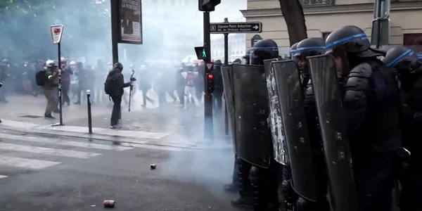 Proteste în Franța. FOTO captură FRANCE 24 English 