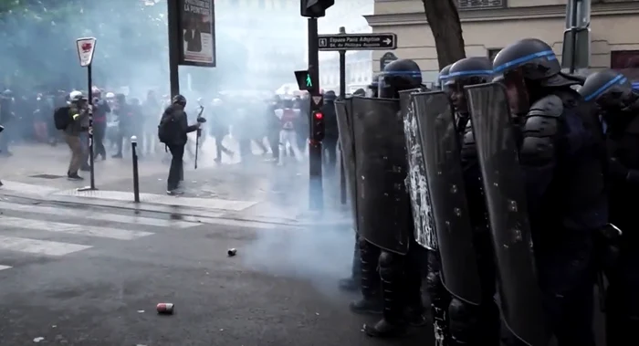 Proteste în Franța. FOTO captură FRANCE 24 English 