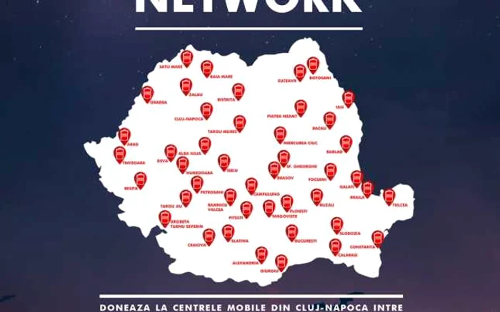 Caravanele Blood Network vor ajunge în Cluj-Napoca, Bucureşti, Timişoara şi Constanţa