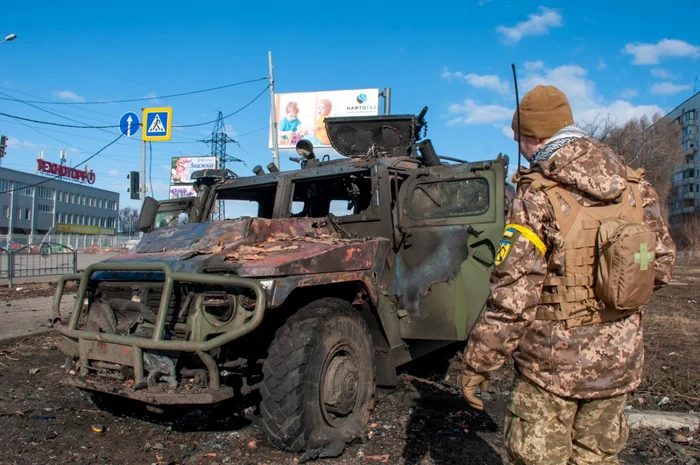 blindat rusesc AFV TIGER ars harkov razboi ucraina 27 feb 2022 foto unian