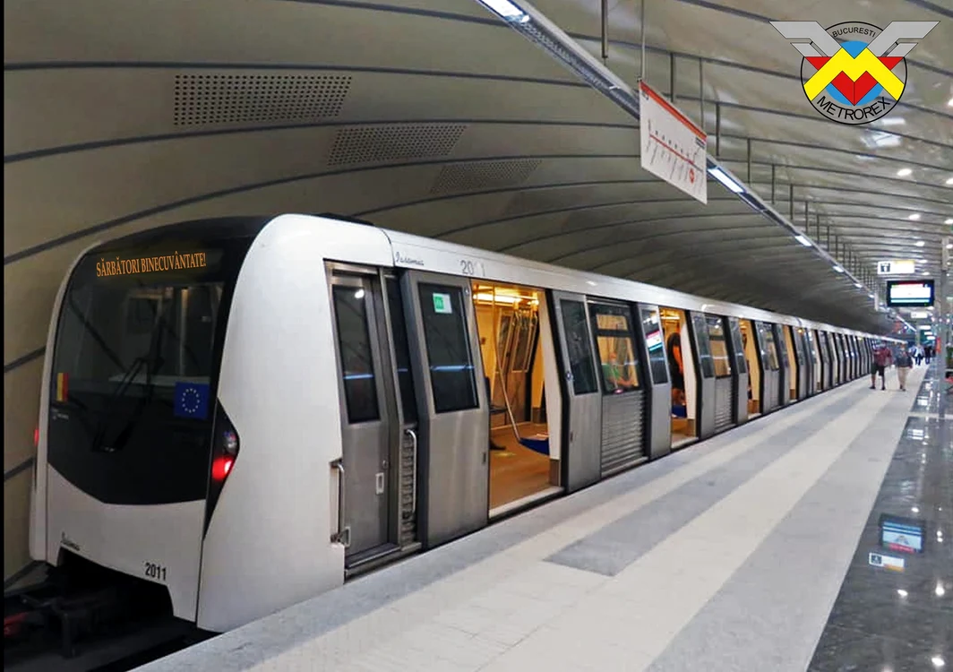 Metrorex a introdus un tren decorat pentru sărbători FOTO: Metrorex