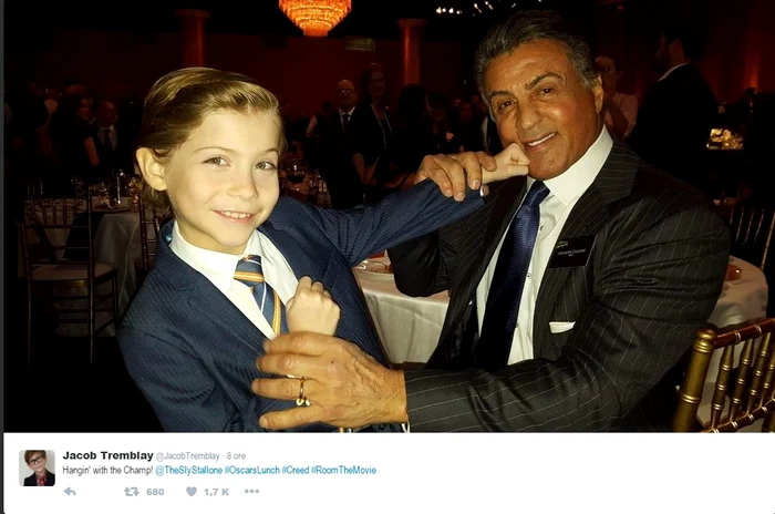 Jacob Tremblay l-a întâlnit pe unul dintre idolii săi, Sylvester Stallone