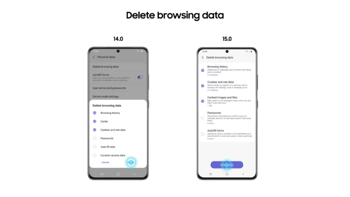 Browser Samsung Internet 15.0 versiunea Beta.