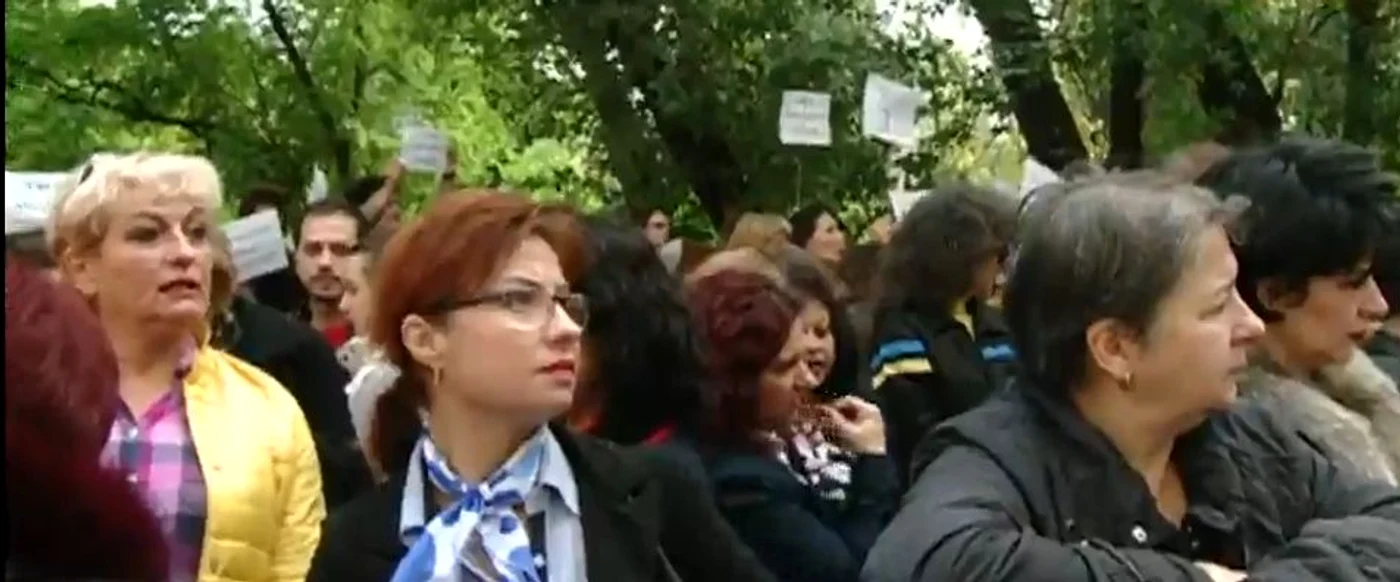 O delegație a protestatarilor a intrat în minister la discuțiiCaptură Realitatea TV