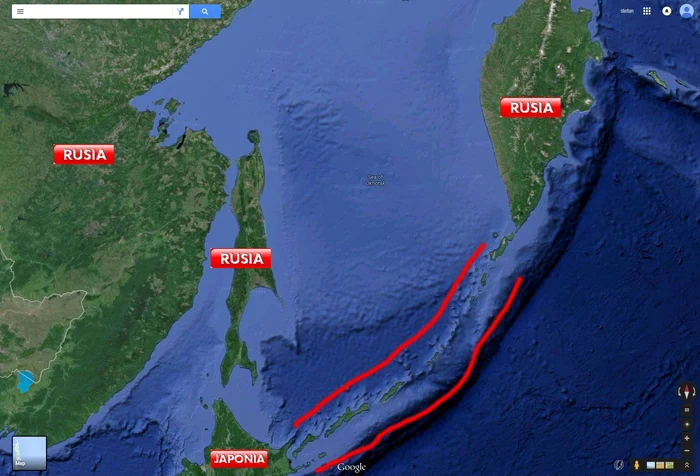 Cu roşu sunt încadrate insulele disputate de cele două state