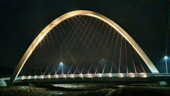 Așa arată podul cu cel mai mare arc parabolic construit în România / foto: Facebook