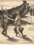Ragnar Lodbrok, desen de Louis Moe (© Wikimedia Commons)