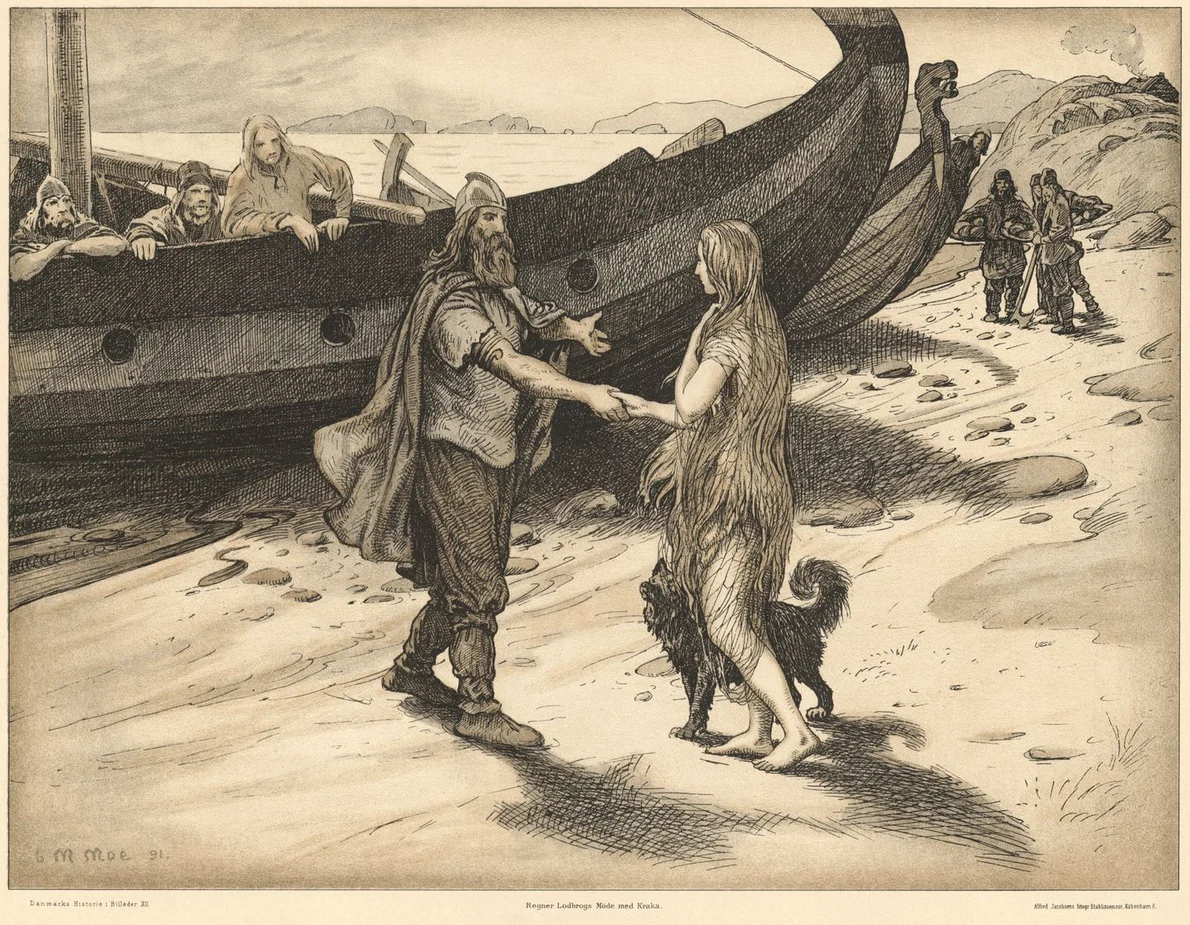 Ragnar Lodbrok, desen de Louis Moe (© Wikimedia Commons)