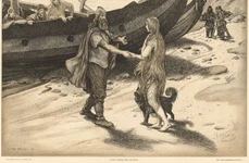 Ragnar Lodbrok, desen de Louis Moe (© Wikimedia Commons)