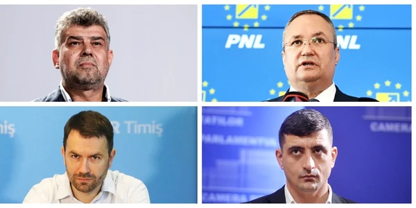 (deschidere) Marcel Ciolacu & Nicolae Ciucă & Cătălin Drulă & George Simion (foto Inquam Photos & Mediafa Foto)