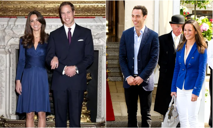 Kate Middleton si Printul William in ziua logodnei, cu Pippa Middleton si James Middleton   Getty Images jpg