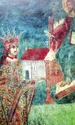 Strămoşii lui Lăpuşneanul, într-o frescă de la Mănăstirea Dobrovăţ; de la stânga la dreapta: Petru Rareş, Ştefan cel Mare, Bogdan al III-lea