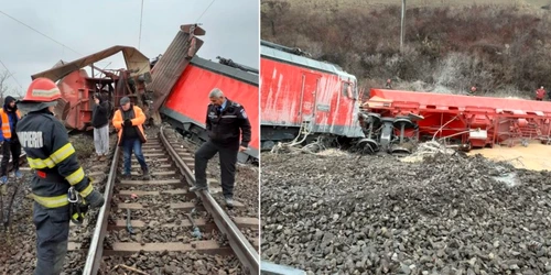 Două trenuri care transportau cereale s-au ciocnit FOTO Antena 3CNN