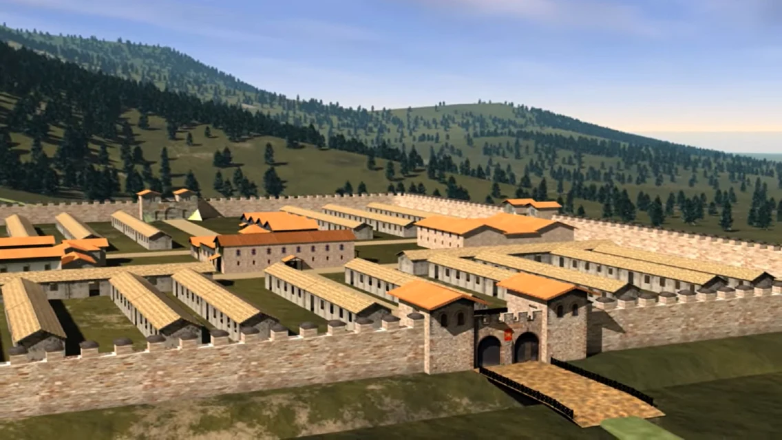 Castru roman de la frontiera răsăriteană a Imperiului Roman din Dacia animație Captură YouTube DigitalHistory jpg
