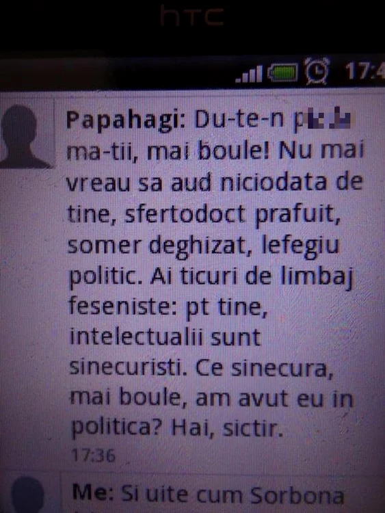 Papahagi nu a fost deloc elegant în mesajul către ziarist