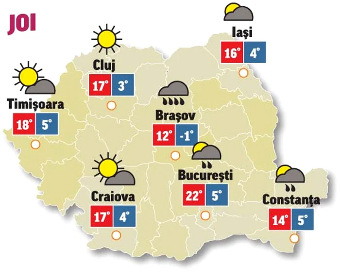 Prognoza meteo 23 aprilie - dimineaţa va fi rece, dar după ora 10 se încălzeşte în toată ţara