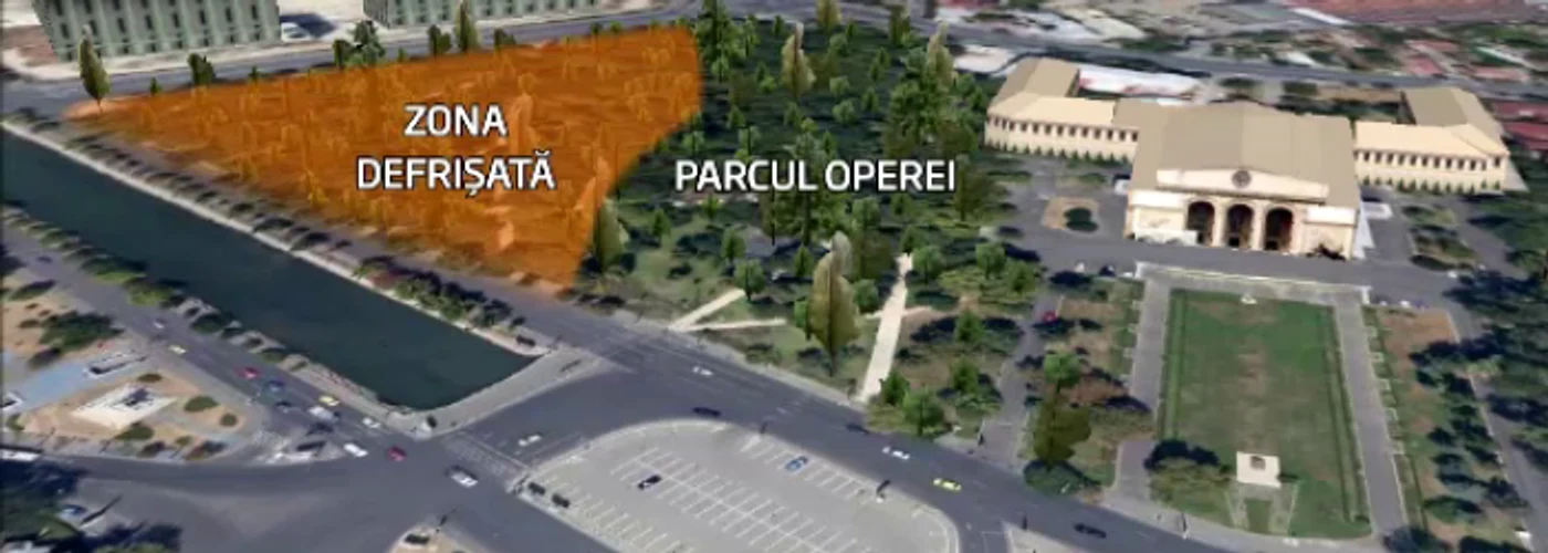 O treime din Parcul Operei a fost defrişat