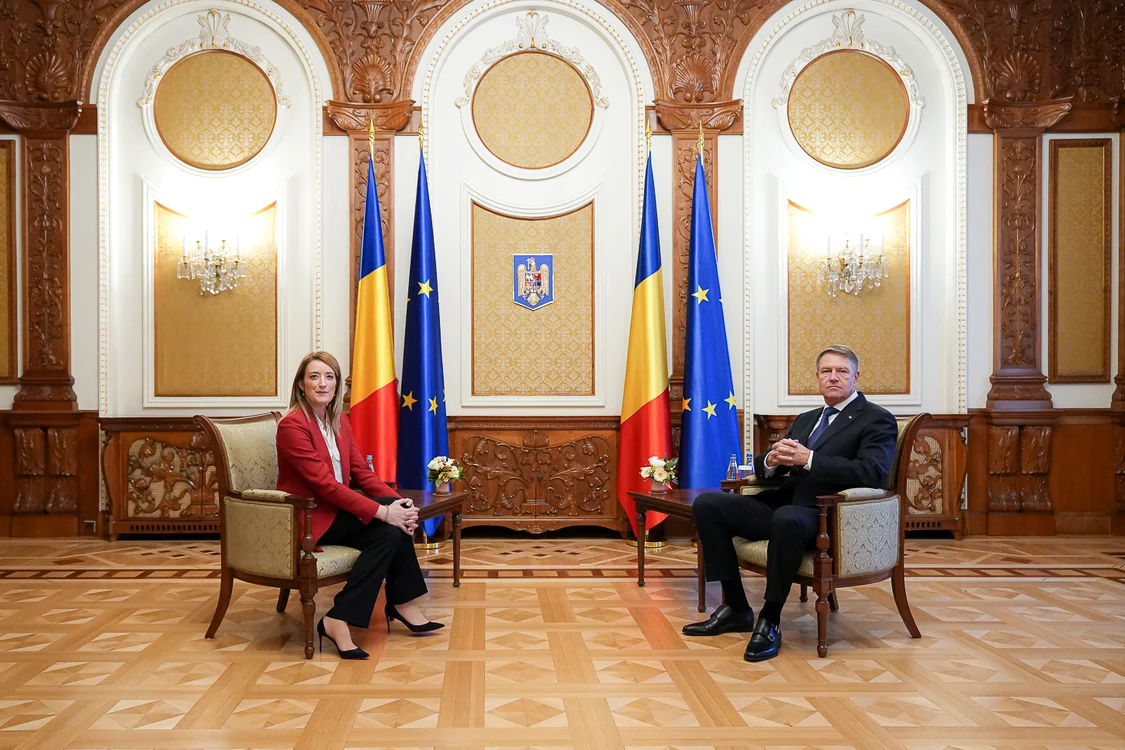 Klaus Iohannis, alături de șefa Parlamentului European FOTO Presidency