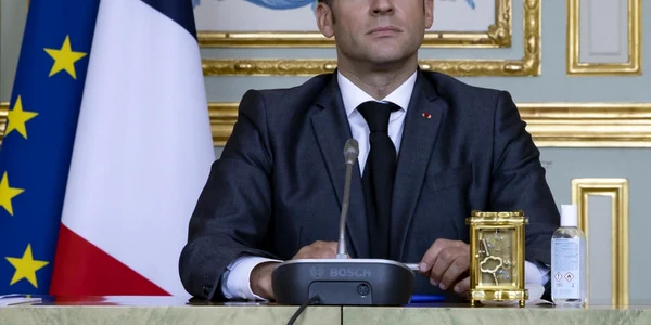 Emmanuel Macron participand la summitul online privind modificarile climatice FOTO EPA-EFE
