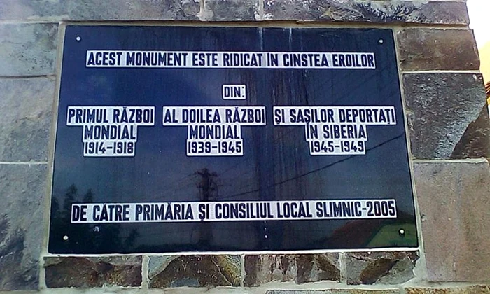 «Monumentele Marelui Război»: Monumentul eroilor din Slimnic, județul Sibiu / FOTO  jpeg