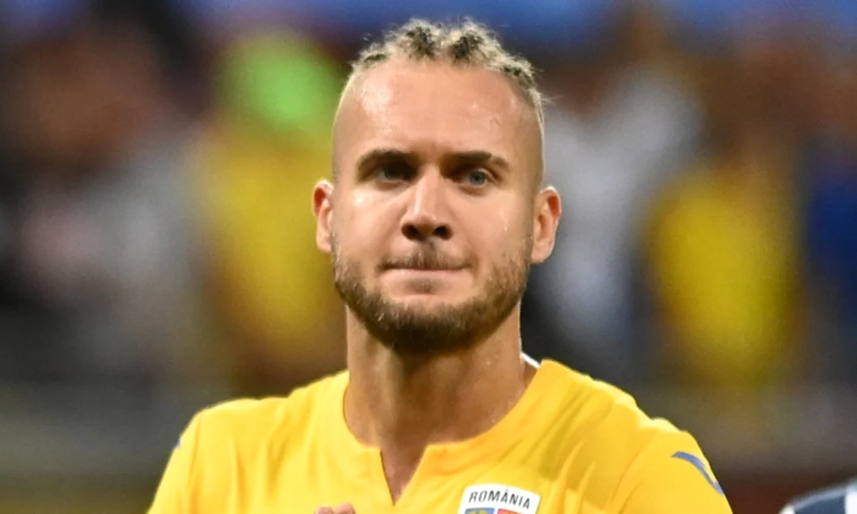 George Pușcaș nu prea s-a întâlnit cu mingea la Euro 2024. Foto frf.ro