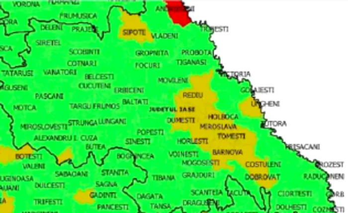 Harta incidenţei Covid19 în judeţul Iaşi INFOGRAFIE Ministerul Sănătăţii