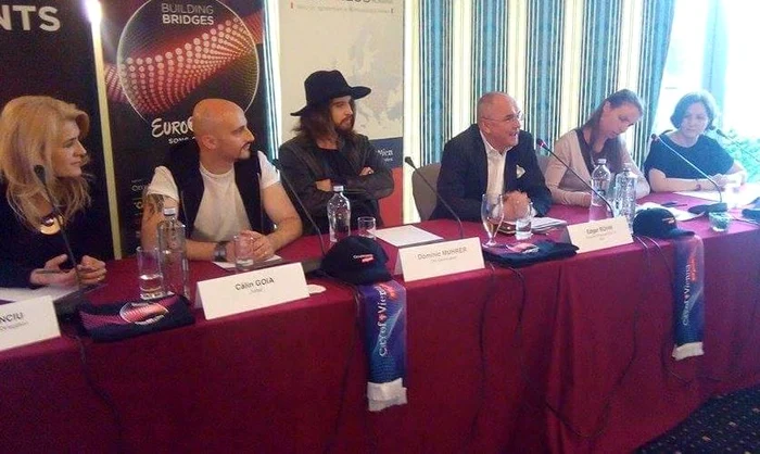 Producătorul executiv Eurovision 2015, alături de solistul trupei Makemakes, Călin Goia şi Liana StanciuFoto: Robert Sălceanu