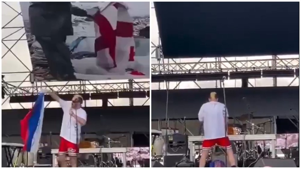 Furie la Moscova. Un cântăreț georgian a mimat urinarea pe steagul Rusiei în timpul unui concert la Tbilisi 